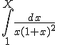  \int_{1}^{X} \frac{dx}{x(1+x)^2}
